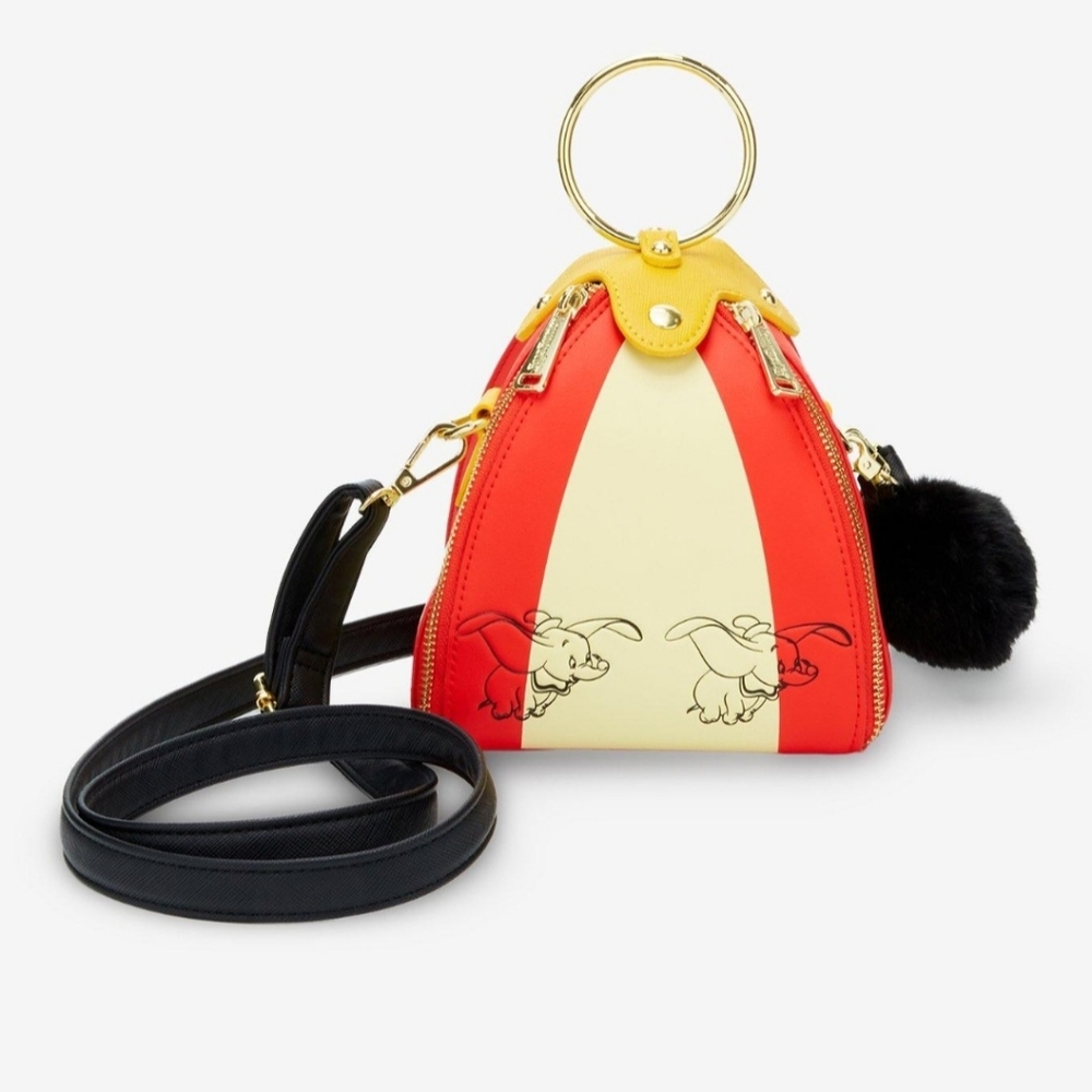 Loungefly Dumbo Circus Tent Crossbody Bag in Red and Yellow
